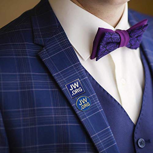TIHOOD 25PCS Round Blue JW.org Lapel Pin - JW.org Neck Tie Hat Tack Clip Women or Men Suits-Gold Round Jehovah Witness Lapel Pin3