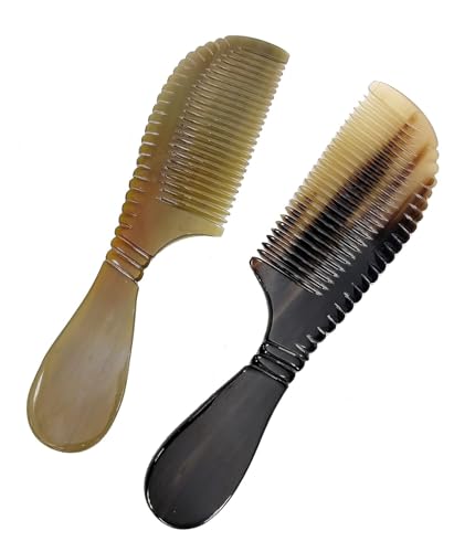 Image of SOFIYA CRAFT Ox Horn Comb Handmade Anti Static Natural Fine Horn Comb With smooth Handle- Professional Detangling Massage Fine tooth Comb A Great Gift - (9 inch)