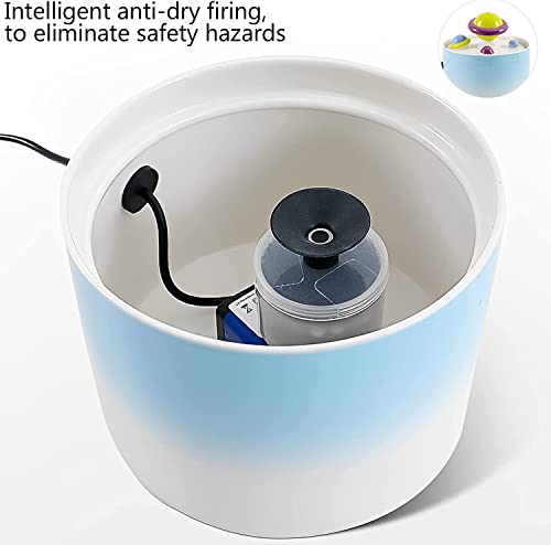 Fuente automática de agua para gatos de cerámica miniatura 5