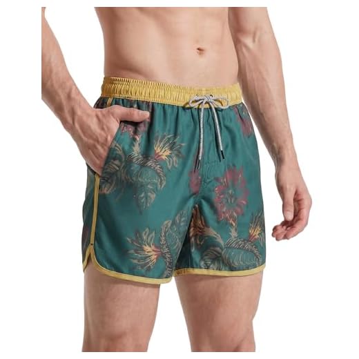 Schiesser Jungen Bade-Retro Badeshorts, Blau (Royal 819), 116 2 MaaMgic Herren Badeshorts Vintage Retro Boardshorts Schnelltrocknend mit Mesh-Futter und Verstellbarem Tunnelzug MEHRWEG Gelb Dunkelgrün S