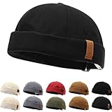 Casquette Docker pour Homme Femme Bonnet Docker Hat Bonnet Docker en Coton Casquette sans Visière Bonnet de Marin