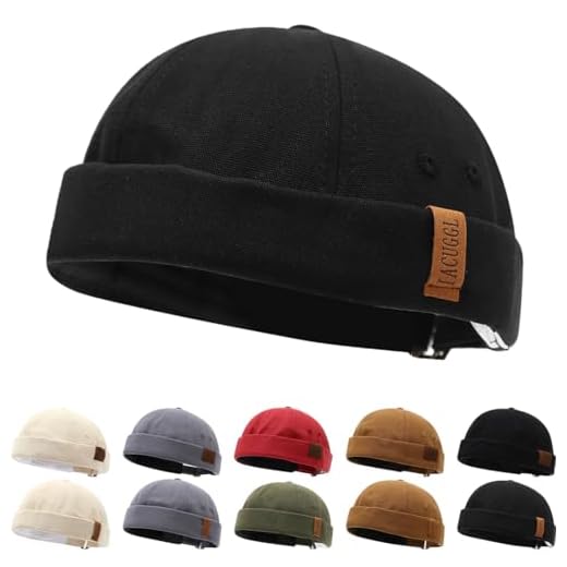 Casquette Docker pour Homme Femme Bonnet Docker Hat Bonnet Docker en Coton Casquette sans Visière Bonnet de Marin