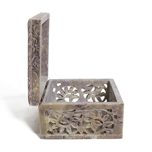 Hashcart Hand-Carved Jewelry Storage Box - Decorative Trinket Box - Birthday, Anniversary, Housewarming, Gifts For Women | Ring Box | #TOP5