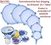 10 Piece Silicone Lids Set (5 silicone suction lids set 12",10",8",6",4"+ 5 stretch lids set) Reusable silicone lid covers for Pots, Pans, Dishes and Bowls