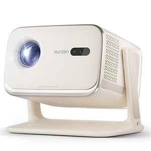 BOOM mini Google TV 4K Supported Smart Projector with WiFi and Bluetooth, Outdoor & Home Movie Projector with 20W Speakers DoIby Audio, Real-Time Focus & Keystone, 500 ANSI Lumens, Off-white