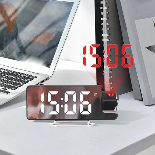7.6" Despertador Proyector Techo 180°,12/24H Reloj Despertador Digital Con RGB Colores Pantalla LED Medidor De Temperatura Con Atenuación Automática Y Temporizador Inteligente Para Hogar Dormitorio - imagen 2