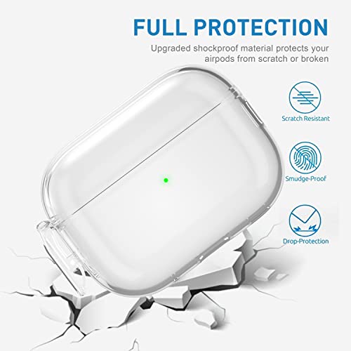 Valkit Compatible Airpods Pro 2 Case Clear With Lock, Shockproof Airpods Pro 2Nd/1St Generation Case Soft Transparent Protective Cover With Lanyard Ipods Pro 2 Skin For Airpods Pro 2Nd/1St Gen #TOP4