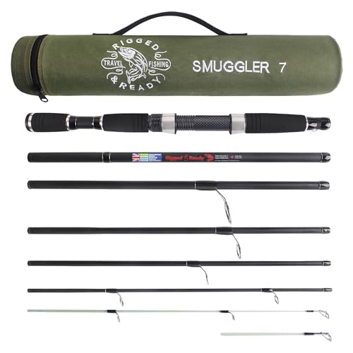 Rigged & Ready™, Canne À Pêche De Voyage Smuggler 7. Canne 7 Pièces, 260 cm & 235cm, Haute Performance, en Nano Carbone avec Embout Incassable, Canne À...