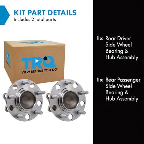 Image of TRQ 2 Piece Rear Wheel Bearing & Hub Assembly Set Compatible with 2008-2017 Mitsubishi Lancer 2011-2012 Outlander Outlander Sport
