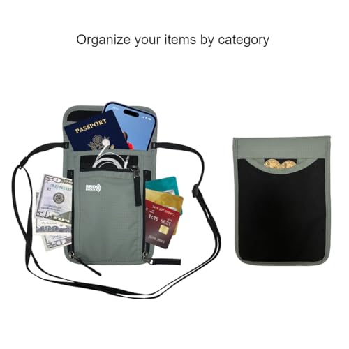 Image of Crossbody Card Pouch for Passport Mobile Phone with RFID, Travel Wallet