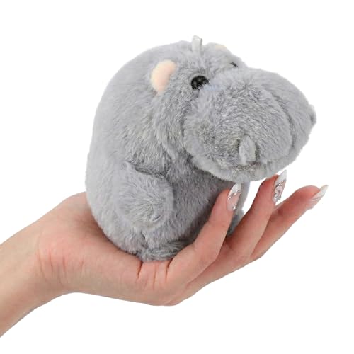 Image of Hippo Stuffed Animal, Small Hippo Stuffed Animal Plush Toys for Kids Girls Girlfriend, Mini Soft Pocket Hippopotamus Bag Charms Juguetes De Peluche Gifts for Birthday Valentines Christmas Decor Gray