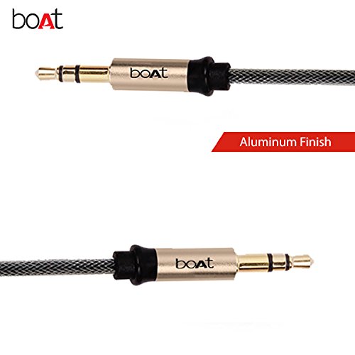 boAt Indestructible Metallic Aux Audio Cable (Gold Metallic)