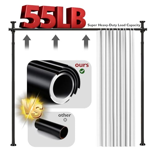 Image of Room Divider Curtain Set-No Drilling Curtain Rod Set, Privacy Curtains for Room Divider, Divider for Room Separation for Apartments White-100 W x 96 inch L(Pack of 1)