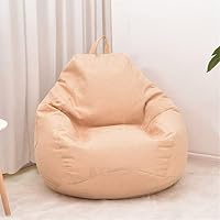 Fodera Per Pouf A Sacco In Lino | 80x90 Cm Marrone | Perletta Comoda Per Adulti E Bambini