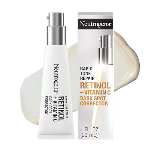 Neutrogena Rapid Tone Repair Retinol + Vitamin C Dark Spot Corrector for Face Daily Anti-Aging Serum Brightens and Evens Tone, Mineral Oil and Dye Free, 1 fl oz