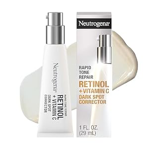 Neutrogena Rapid Tone Repair Retinol + Vitamin C Dark Spot Corrector for Face Daily Anti-Aging Serum Brightens and Evens Tone, Mineral Oil and Dye Free, 1 fl oz
