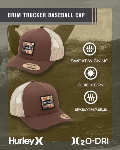 Image of Hurley Men's Caps - Fairway Trucker Mesh Baseball Cap - Snap Back Hats for Men