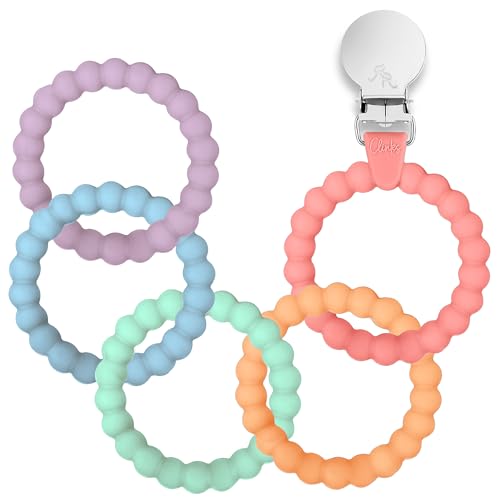 Image of Ryan & Rose Cutie Clinks Attachable Teether Chew Toy for Babies (Mosaic)