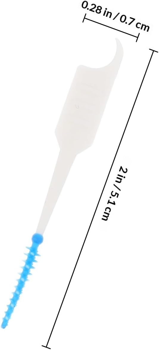 300Pcs Disposable Interdental Brushes: Soft Silicone Toothpick Brush - Dual-Use Oral Care Cleaning Tool - Dental Picks Flossing Head, Easy Use Tooth Cleaning Tool,Blue