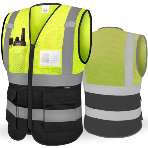 Image of TICONN Reflective Safety Vest High Visibility Class II Mesh Vest for Women & Men Meets ANSI Standards
