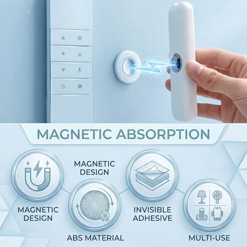 Support de télécommande magnétique mural blanc en lot de 6 - 6