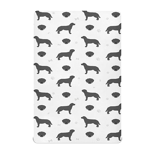 Image of Fitted Crib Sheets Labrador Retriever Dogs Stretchy Portable Playard Sheets for Baby Toddler, Breathable Soft Mini Crib Mattress 39 x 27 in for Boys and Girls
