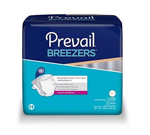 First Qual 41783100 Incontinent Brief Prevail Breezers Easy-lock Fasteners (elf) X-large Disposable Heavy Absorbency Pvb-014/1 Box Of 60