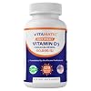 Vitamatic Vitamin D3 50,000 IU (as Cholecalciferol), Once Weekly Dose, 1250 mcg, 120 Veggie Capsules, Progressive Formula Helping Vitamin D Deficiencies