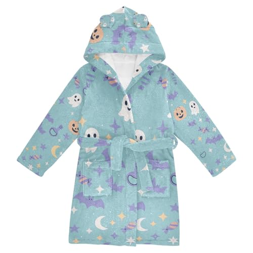 Halloween Mini Spooky Icons Medley Hooded Robe Kids Robe For Girls