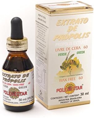 Polenectar Brazil Premium Bee Propolis Anti-Bacterial Extract WF60 Wax Free 60 30 ml By JLBrazil