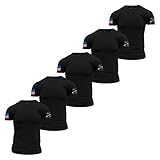 Grunt Style USA Full Color Flag Basic Men's T-Shirt (5-Pack: Black, X-Large