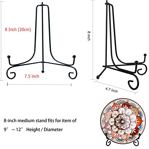 image for Dnvkict 4 Pack Iron Display Stand, 6/8 Inch Black Wire Iron Easel Plat