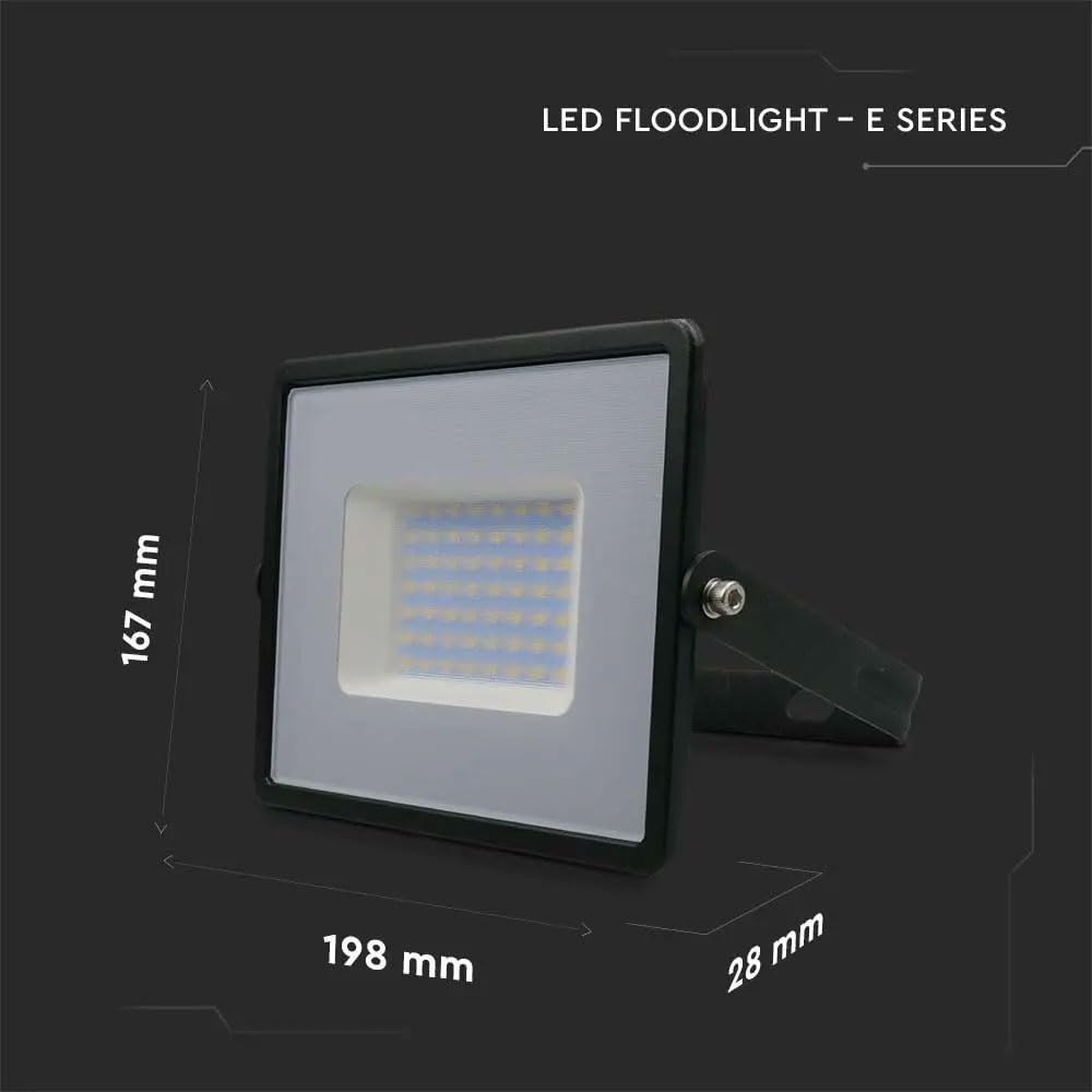 50 W LED Floodlight SMD E-Series Black Body Warm White