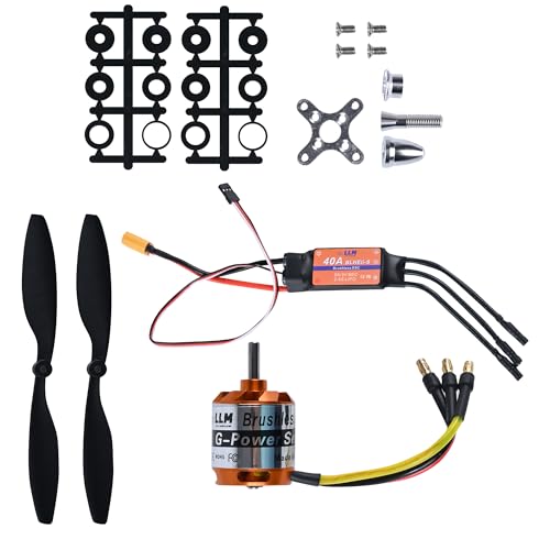 High Thrust RC Plane Motor Kit，1100KV RC Brushless Motor D2836 with BLHeli_S 40A Brushless ESC 5V 3A UBEC，1045 2-Van Propeller CW CCW for RC Aircraft RC Plane Fixed Wing & Quadcopter Plane