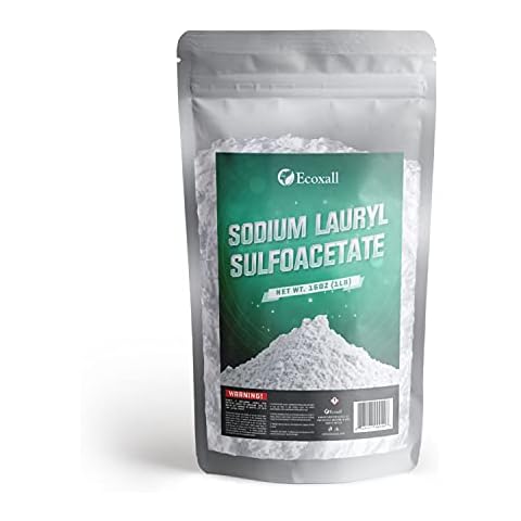 Ecoxall Pure Sodium Lauryl Sulfoacetate SLSA - Mild Surfactant - Ideal for Bath Bomb and Bubble Bath Additive - Gentle on Skin, Long-Lasting Foam & Bubbles - 1 lbs Cover