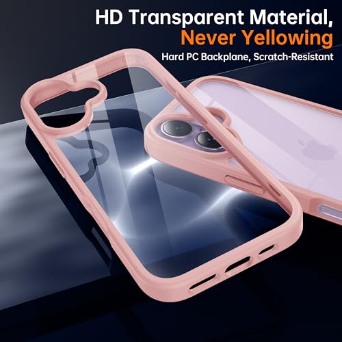 Supdeal Shockproof Clear Case for iPhone 17, [Not Yellowing] [10FT Military Drop Protection] Hard Clear Back Four Corner Airbags Drop Protection Phone Cover, 6.3 inch, Pink by Supdeal - Used condition - Image 4