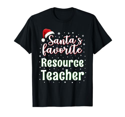 Santa's Favorite Resource Teacher Christmas Teaching Xmas Camiseta