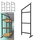 4 Pack Heavy-Duty Shipping Container Shelves with 57'(H) X 18'(W), DIY Adjustable 3-Tier Shipping Container Shelving Brackets, Shipping Container Accessories Universal