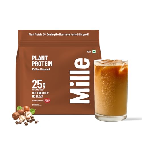 Mille Coffee Hazelnut Plant Protein Powder | 25g Protein per Scoop | Vegan Yeast Protein for Shakes & Smoothies | No Added Sugar, Non-Bloating, Clean Plant-Based Blend | 17.64 Oz (500g)