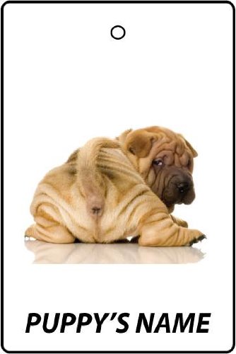 Ali Air Freshener - Deodorante Per Auto Con Cucciolo Di Shar Pei, Personalizzabile Con Nome