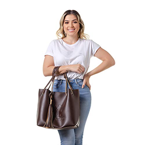Bolsa Feminino Saco Lisboa Alice Monteiro Cor:Marrom