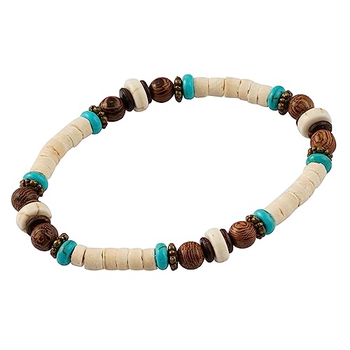 Pulsera de surf de cuentas de coco MEGAMUS para hombres y mujeres • 100%...