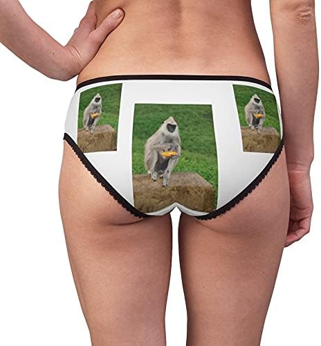 Gray Langur Panties, Gray Langur Underwear, Briefs, Cotton Briefs, Funny Underwear, Panties For Women
