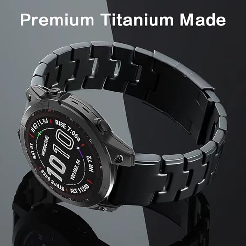 synsing 26mm Titanium Metal Quick Release WatchBand Compatible for Fenix 8 51mm/Enduro 3 51mm/Fenix 6X Pro/7X Pro/5X Plus,22mm Band for Fenix 8 47mm/E 47mm/Fenix 6 Pro/7/5 Plus/EPIX 2/Forerunner 965