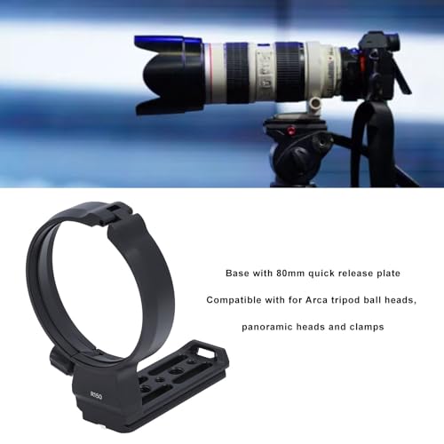 Camera Tripod Mount Ring, Lens Collar 80mm Quick Release Plate Aluminum Alloy Erosion Resistant for Photography