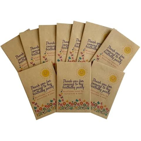 10 x Wildflower Seed Packets - Birthday Party Bag Fillers - UNPERSONALISED Quick Dispatch. Eco Friendly Birthday Party Bags Fillers -No Plastic- Party Favours. Alternative Party Bag Favours Cover