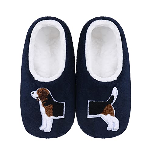 ZYZX Womens Slipper Socks Dog Pattern Winter Warm Soft Cute Slippers Non Slip Fleece-lined Cozy House Fuzzy Socks with Grippers Gifts Slippers - Main Image