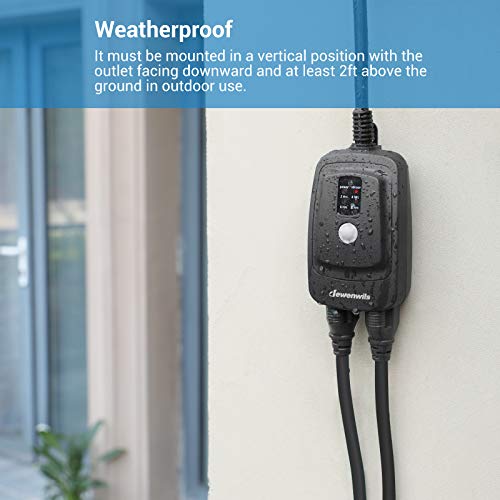 Dewenwils Outdoor Light Sensor Timer Waterproof With Remote, 24-Hour Programmable Plug In Mechanical Timer #TOP4