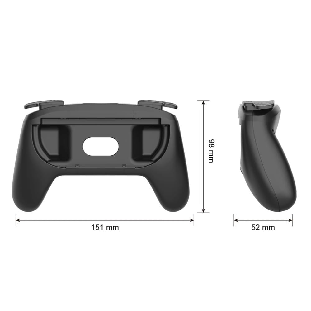 IFEEHE 2PCS Grips for Switch 2 Left Right Game Hand Grip Case for Switch 2 Controllers (Black)