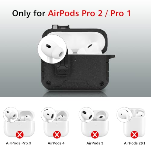 Image of HITZEE for AirPods Pro 2 /1 Case, Compatible with AirPods Pro 2(2022) /Pro 1(2019) Case, Magnetic Automatic Lock with Phone Stand, Compatible with MagSafe Cover, Gray